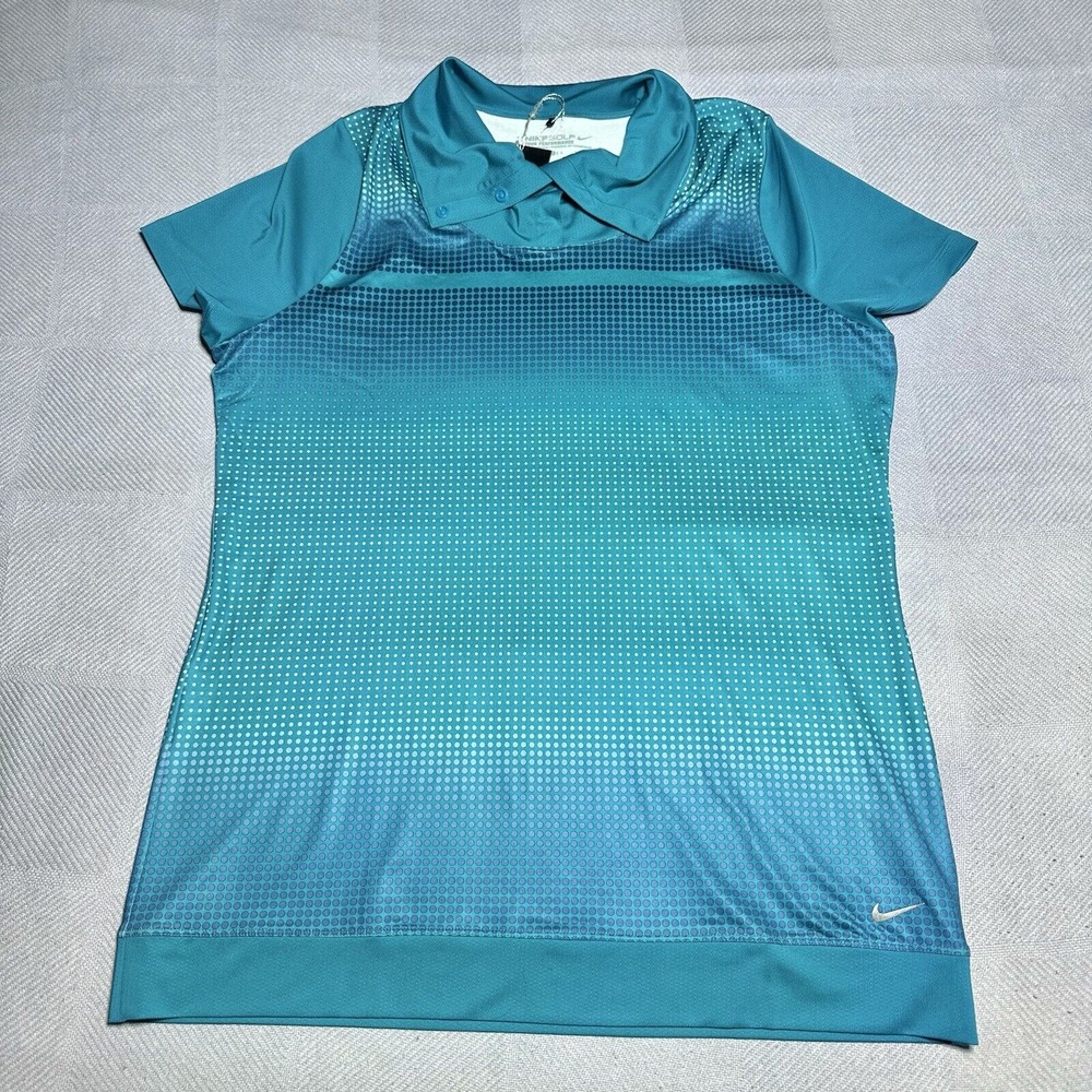 NEW Nike Tour Golf Performance Dot Geometric Print Polo Shirt Womens Large NWT‎ - Picture 2 of 16